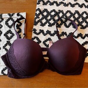 NEW Purple Plum Victoria’s Secret Push-up Lace Bra size 38DD